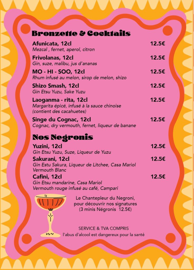 Cocktail floral du Comptoir du Vice, spécialité de negronis