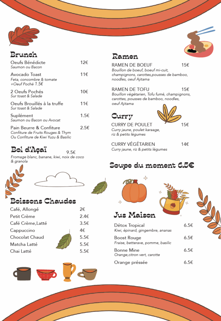 Menu d’Automne – Le Comptoir du Vice, bar raffiné à Saint-Malo, Brunch et Ramen